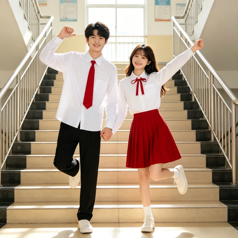 Preppy Style School Uniform Suit for Junior & High School Students, Perfect for National Day Performance, Games & Song Chorus