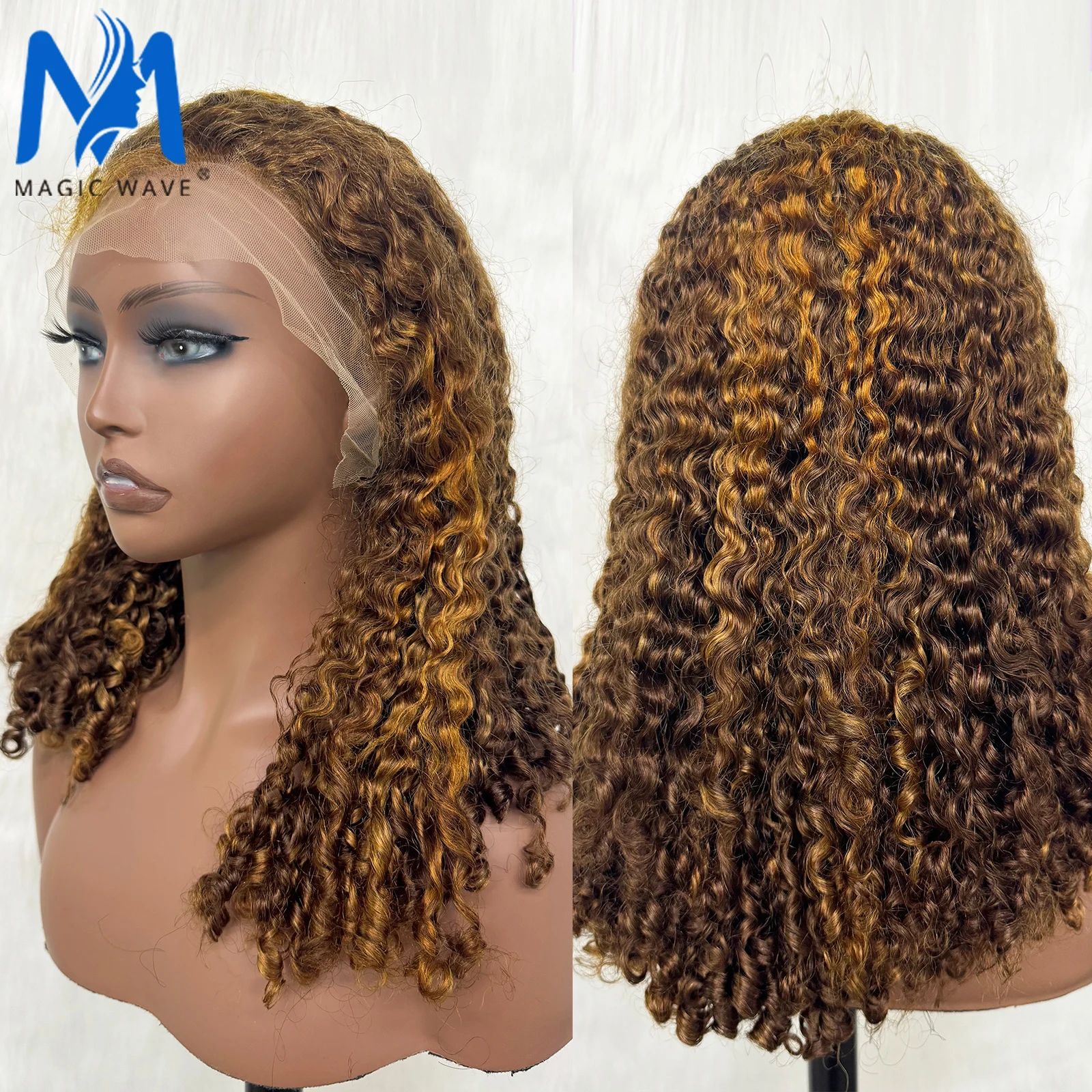 Dubbelgetrokken 12A Birmese krullend remy-haar pruik 13x4 transparant kanten voorkant 250% dichtheid 12-20 inch bob haar pruik voor zwarte vrouwen