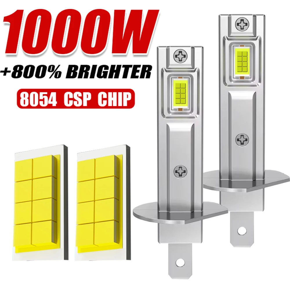 

H1 Mini LED Headlight Bulbs CANBUS H1 Fanless Auto Light High Power Auto Lamp 6000K Plug&Play For Car Lights 12V 2Pcs