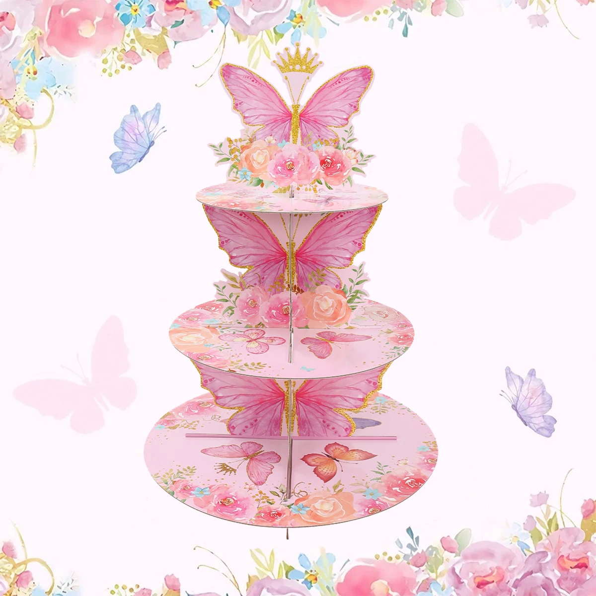 Cake Display Stand Farm Animals Mermaid Birthday Party Decor Kids Dessert Holder Cake Tray Unicorn Baby Shower Cupcake Support
