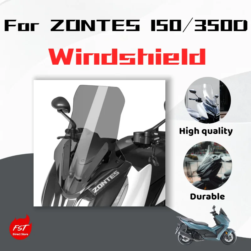 

For ZONTES 150D and 350D, aftermarket windshield accessories, heightened chest protector, and rain shield.