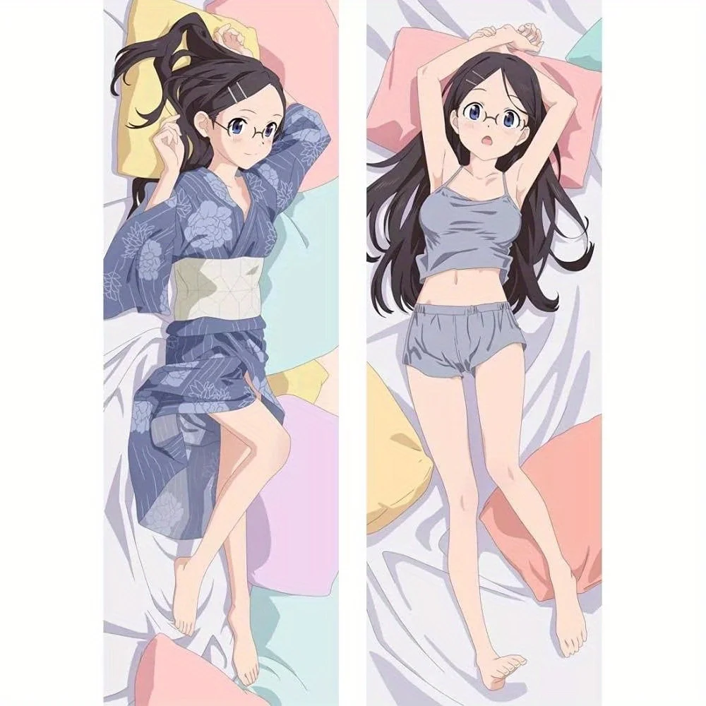 Anime Body Pillow Case - Dual-Sided Modern Anime Girl Design with Zipper Closure, Machine Washable Bed Pillow Cover for Anime Fa