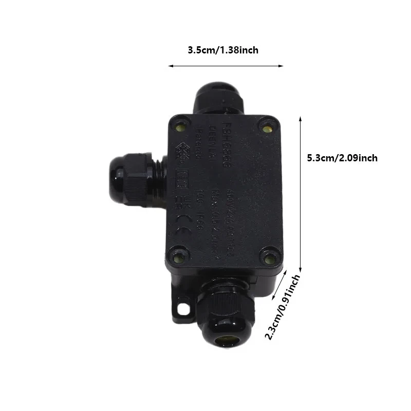 IP66 Wasserdichte Anschlussdose, 2-Wege, 3-Wege, 3 mm-6,5 mm Kabelanschluss, versiegelte, hemmende, elektrische, wasserdichte Box für den Außenbereich