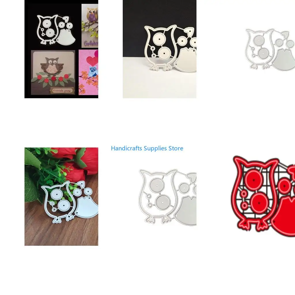 R1WA Owl Cutting Die Cartoon Owl Embossing Script Die Stencils DIY Decorations