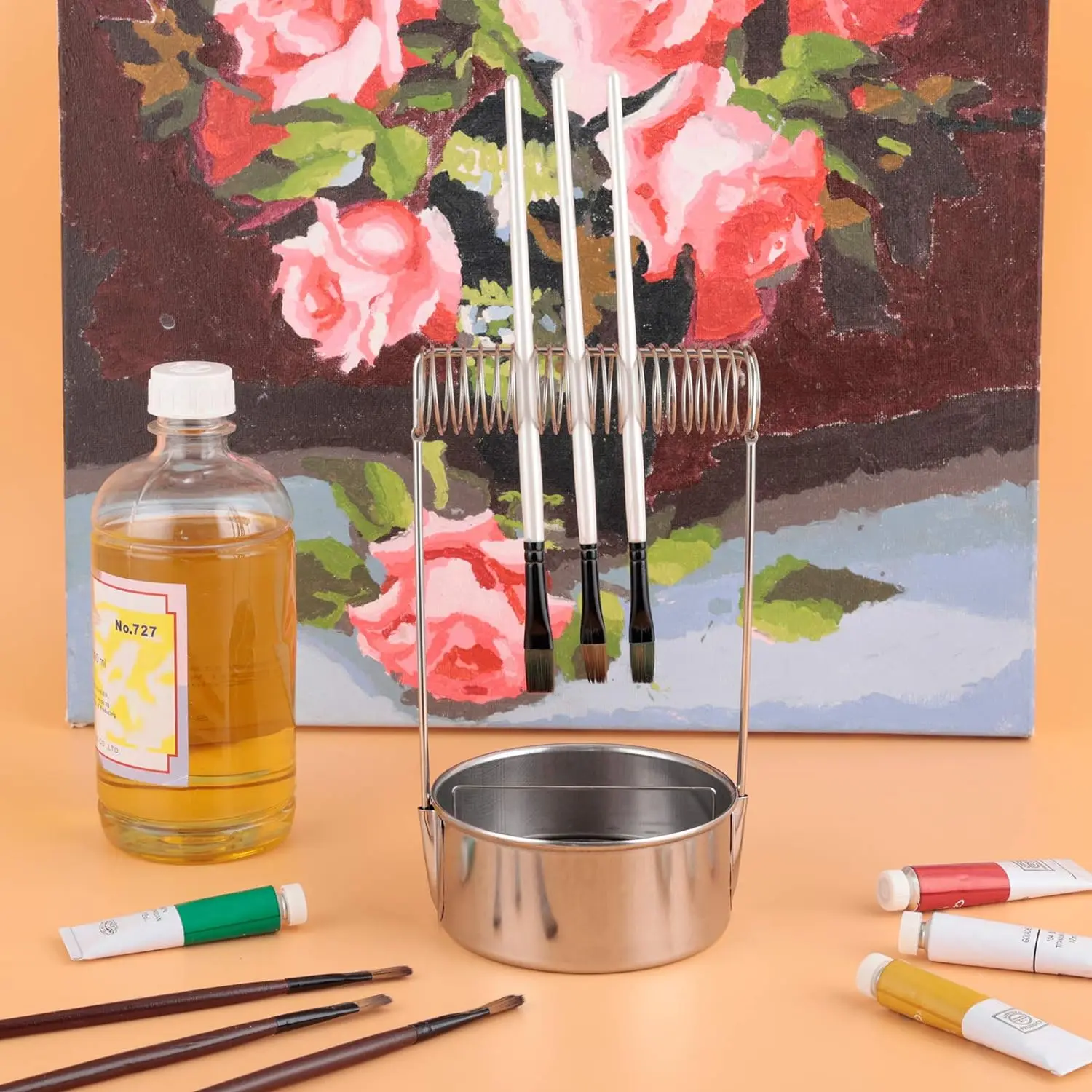 Portable Artist Brush Washer, Paint Brush Cleaner with Wash Tank & Removable Screen