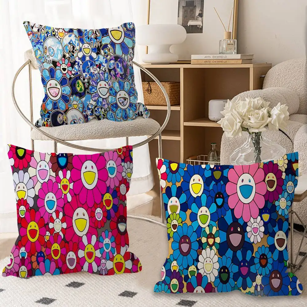 Fashion M-Murakamis T-Takashi Art Personalized Pillow Cover Kids Bedroom Wild Party Decor Pillowcase kid Birthday shower Gift