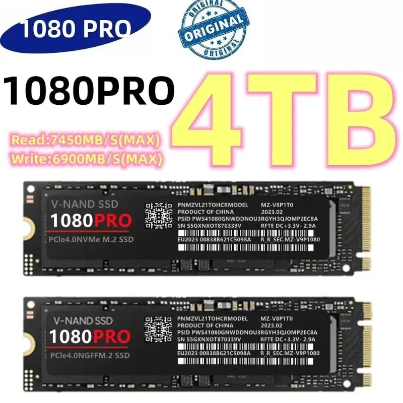 1080PRO 2 تيرابايت 1 تيرابايت SSD أصلي M2 2280 PCIe 4.0 NVME SSD