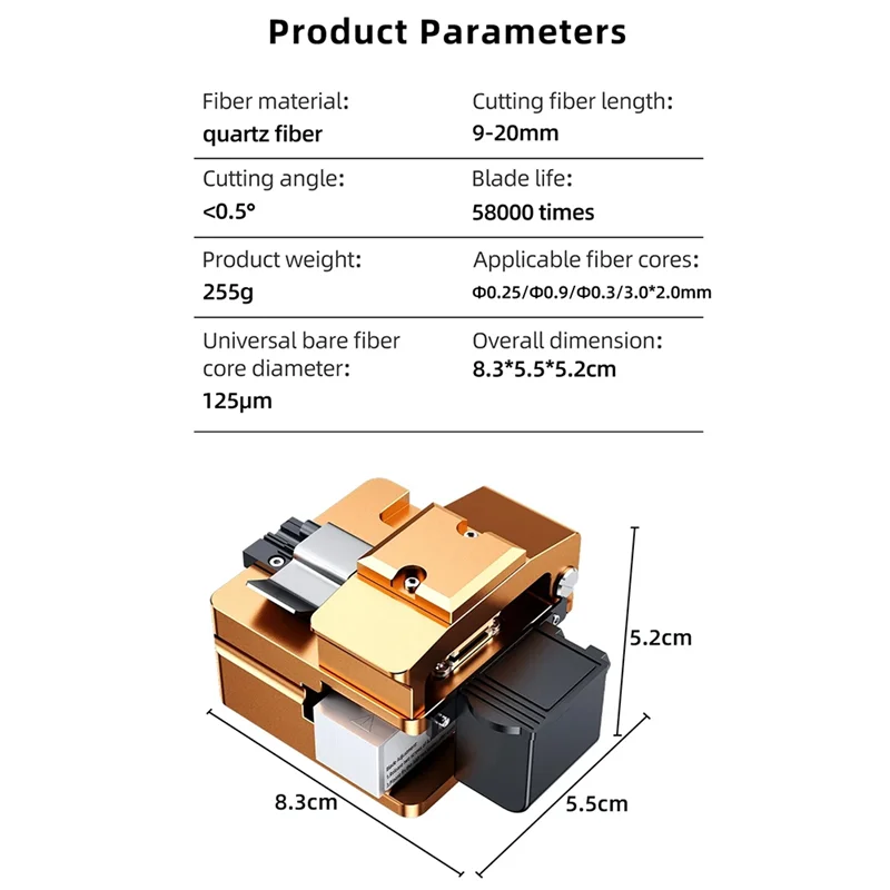 M18K-S09 Fiber Optic Cleaver+Pliers Light Optical Fiber Fusion Splicer Cutter With Dust Bin FTTH Fiber Cold Connection Cutter