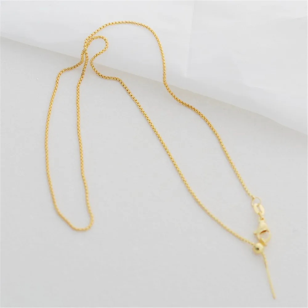 18K Gold Needle Universal Necklace, Boy Side Chain, 1.2 Adjustment, Telescopic DIY, Finished Accessories, 46cm