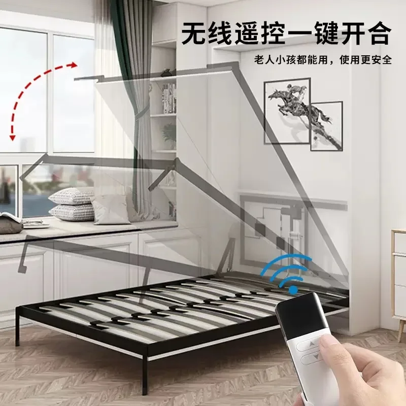 

2026Customize Space Saving Hand-Pull Horizontal Metal Folding Bed 38 inch 80 inch Murphy Bed System Wall Bed Frame Spring Mechan