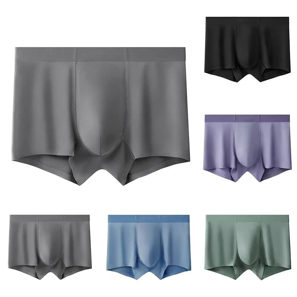 Men Boxer Short Underwear Seamless Plus Size Trunks Underwear Panties Solid Bulge Pouch Boxer Shorts Underpant