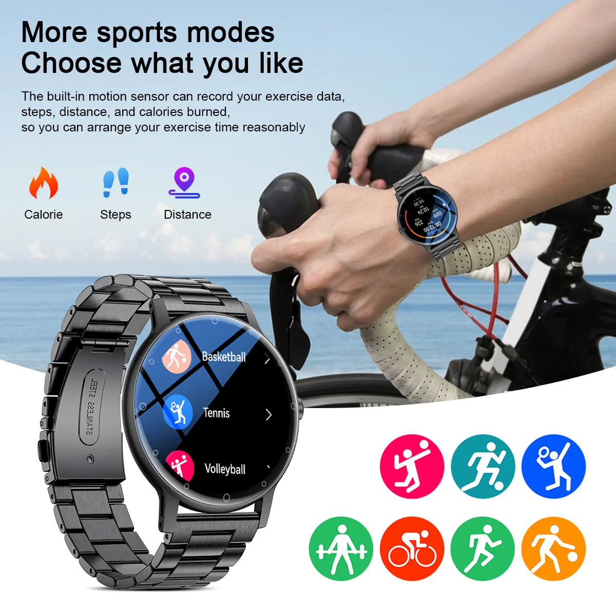 LIGE 2024 New Men Women Smart Watches Waterproof Heart Rate Monitoring Health Bracelet Sport Smartwatch Camera For Xiaomi Huawei