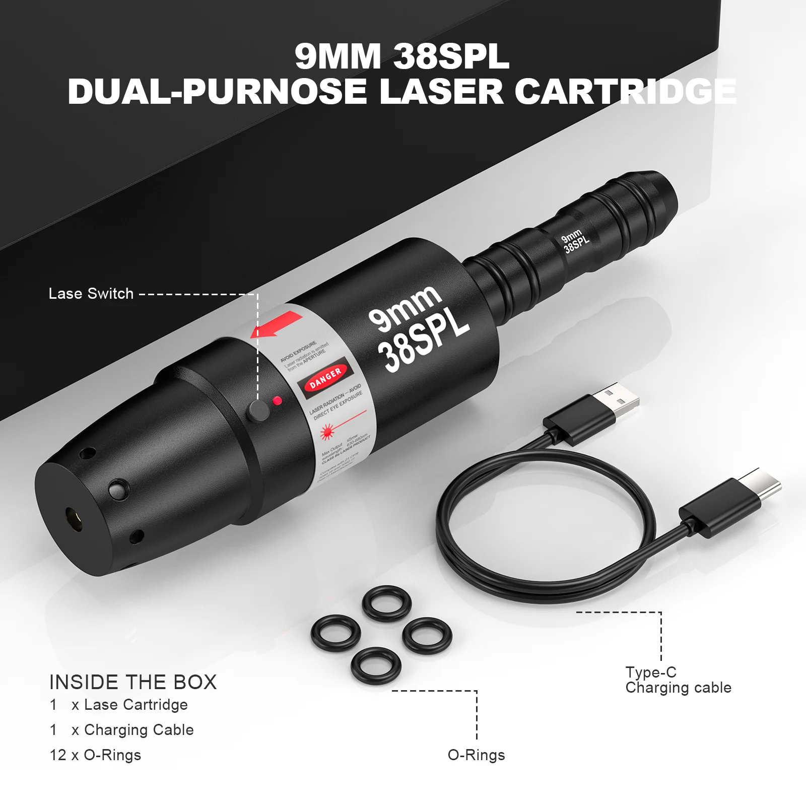 مدرب ليزر ثنائي الغرض 9 مم.38spl مع وظيفة المعايرة، معايرة ثابتة عالية الدقة لقفل الهدف
