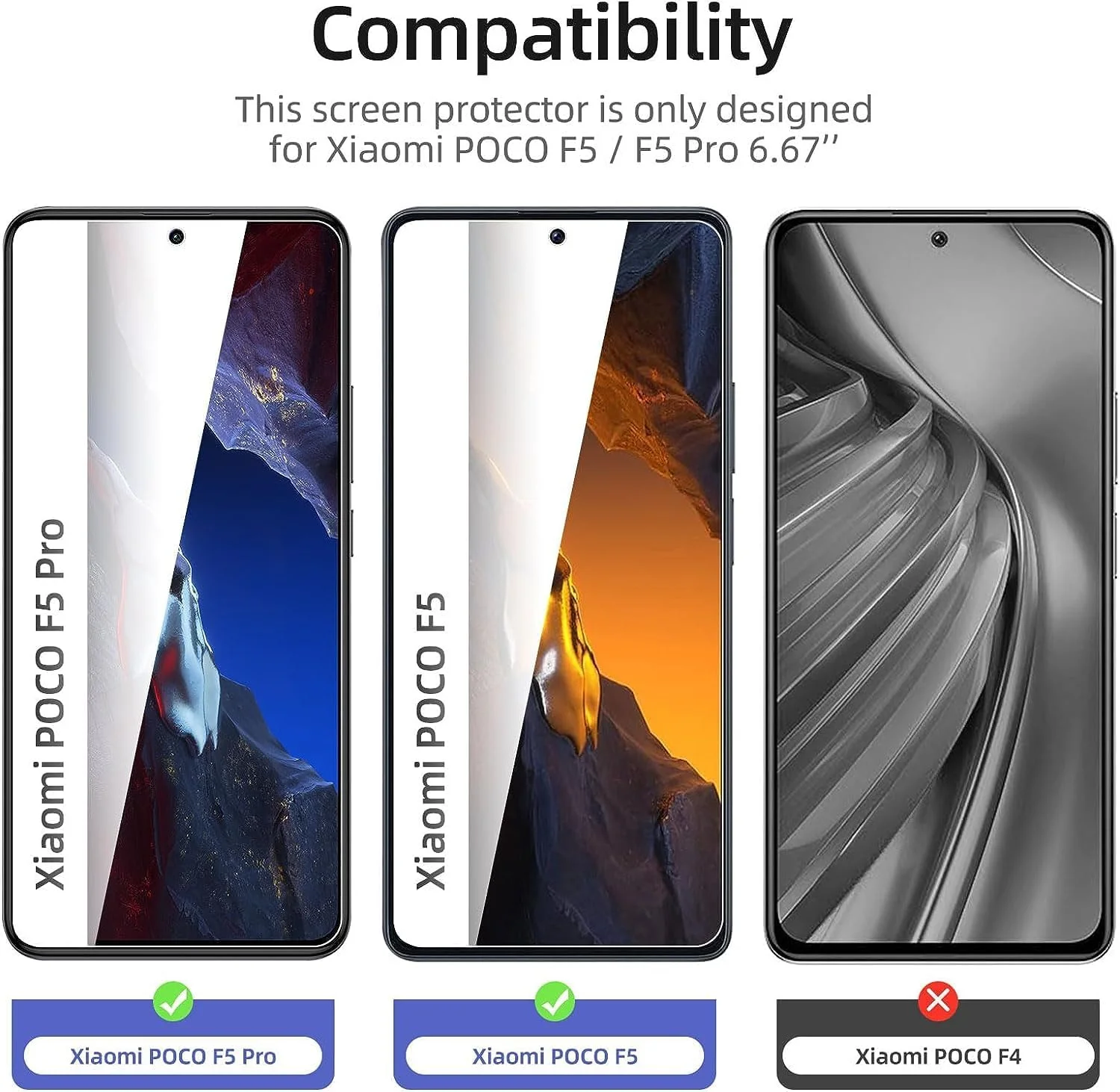 For Xiaomi Poco F5 F5Pro tempered glass high-definition explosion-proof screen protector glass film 2/4 pieces