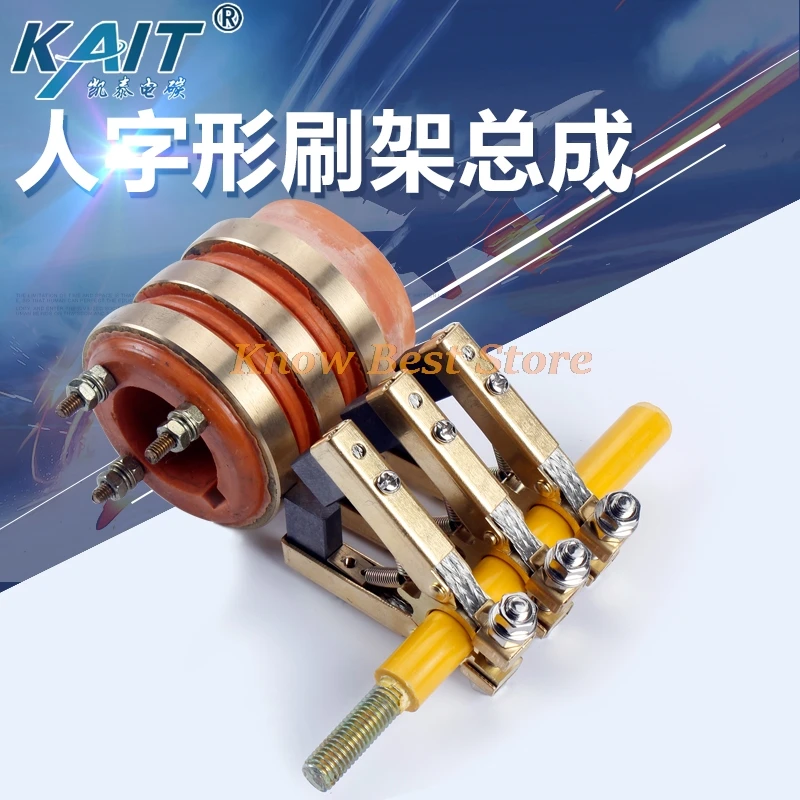 1PCS 2 Vie 3 Vie 4 Vie Collettore Anello di Montaggio Conduttivo Anello di Rame Spazzola di Carbonio Titolare Packer Guarnizioni Ritorno Anello di Rame