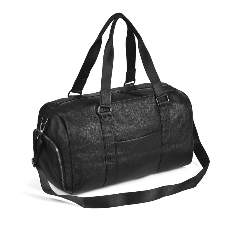 Sacs de voyage en peau de vache naturelle, sac de nuit imperméable en cuir pour hommes, sac à main pour bagages d'avion, sac de week-end pour hommes d'affaires