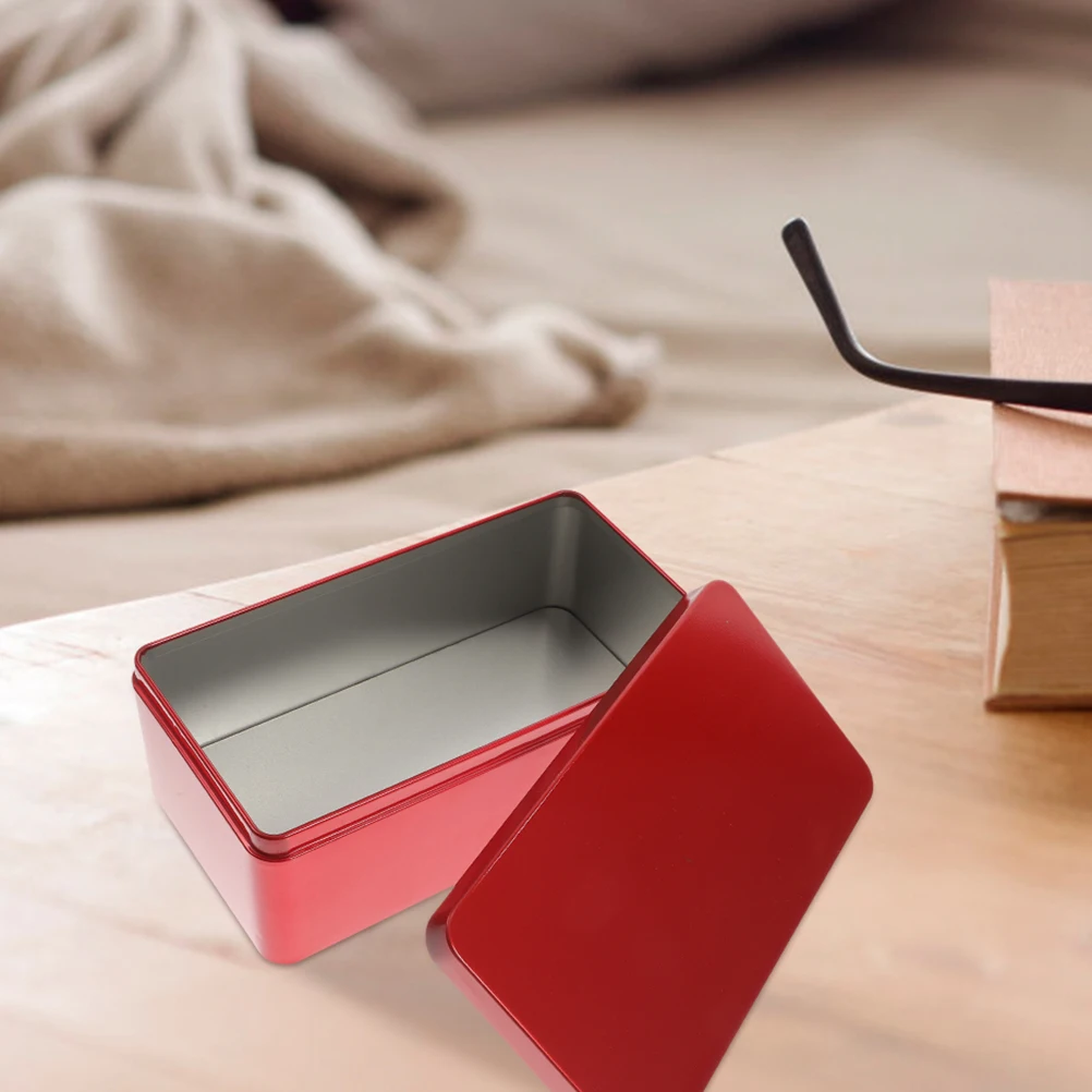 

3 Pcs Storage Box Tea Tin Metal Cookie Tins Bag Organizer Rectangle Tinplate Bags Multifunctional Portable Home Storage