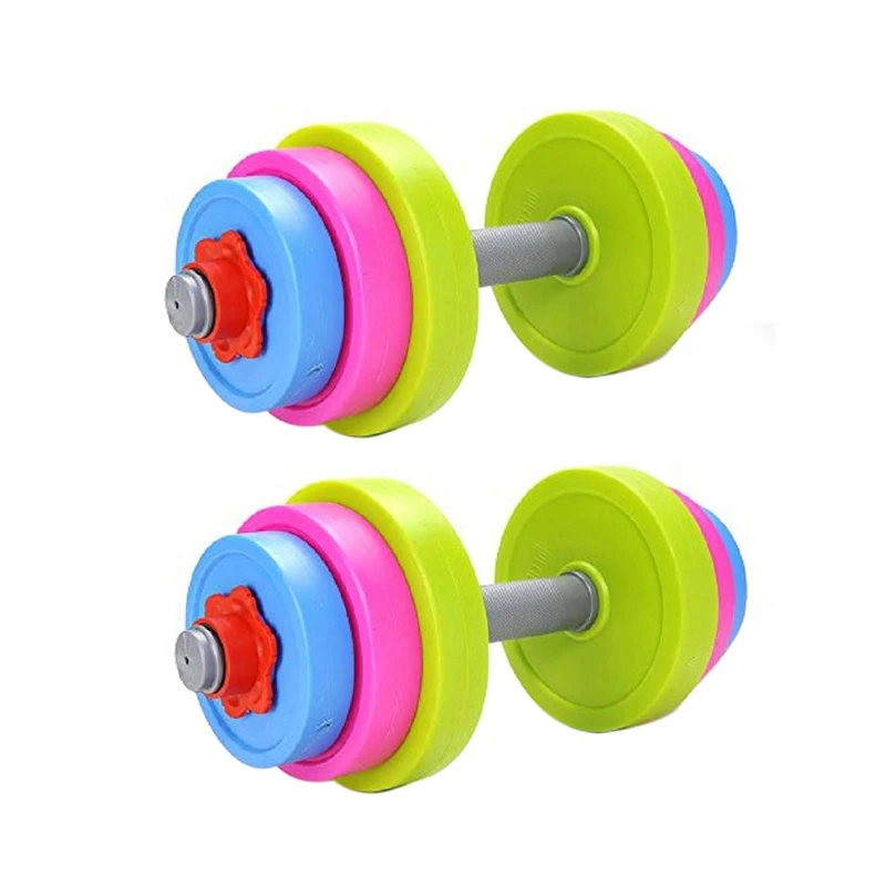 2X Children's Dumbbell Toy Sensory Training Equipment Children's Weightlifter Kids Toys Barbell Toy Set Dumbbell Toy Set