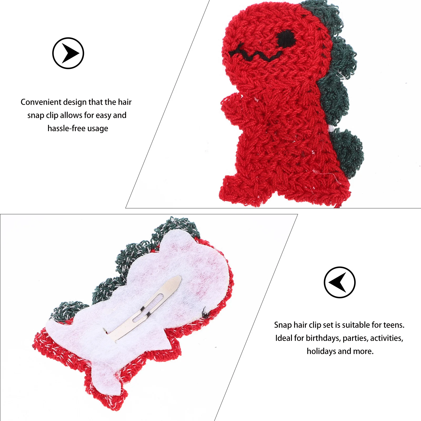 10 قطعة مقاطع الشعر ديناصور مقاطع المفاجئة لطيف للمراهقين الكرتون المشابك إكسسوارات الشعر للحفلات التصميم اليومي