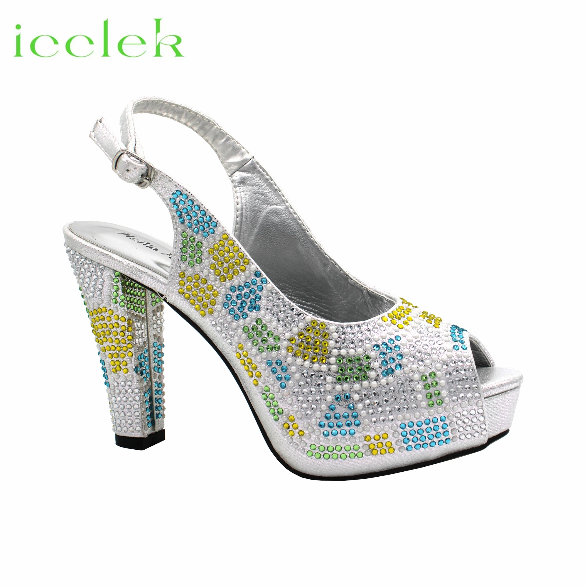 2023 New Arrival srebrny kolor Peep Toe damskie sandały zestaw buty pasujące do torby dla pań Wedding Party