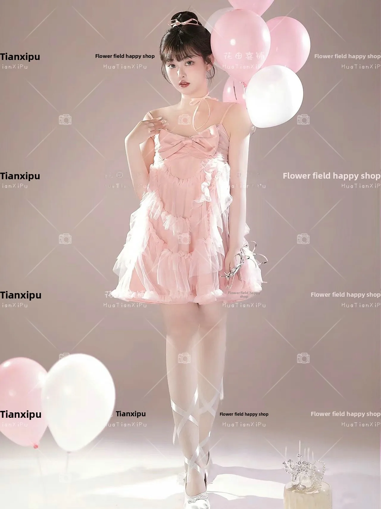 

Pink Dress Artistic Photography Studio Korean Style Birthday Theme Girls Sensation Stage Costume Traditional Chinese Ethnic W...