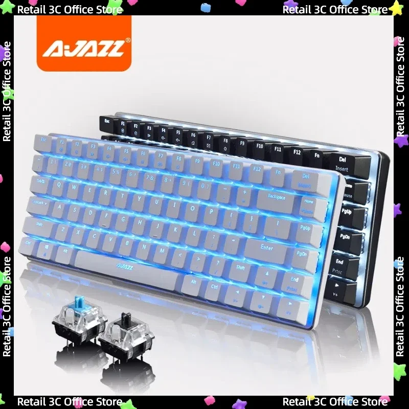 

Клавиатура Ajazz Ak33 механическая, Bluetooth 5,0, USB, 82 клавиши, эргономичная