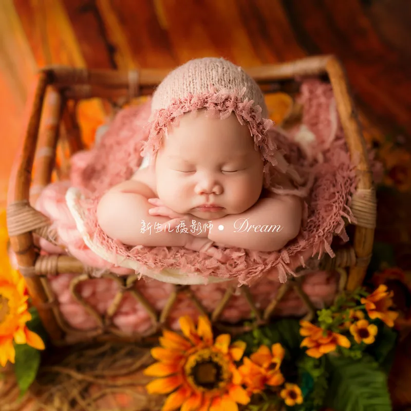 2027Newborn photography wrap props,stretch lace wrap for baby photography props