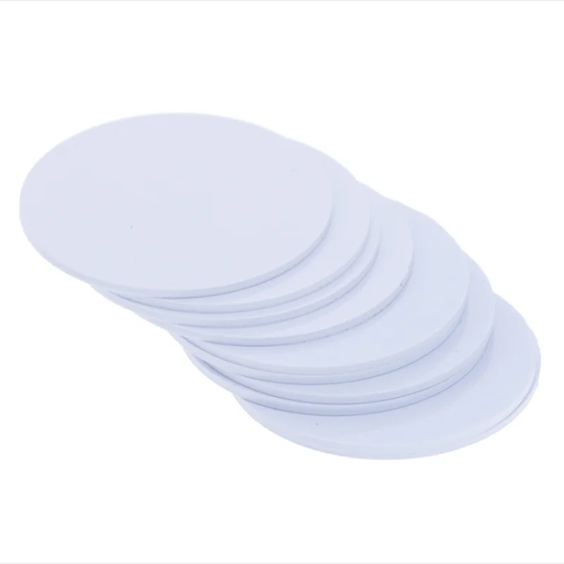 Chip de PVC branco de Ntag215 em branco, Chip NFC, chips redondos, 25mm, 0.98in, 10PCs, 63HD