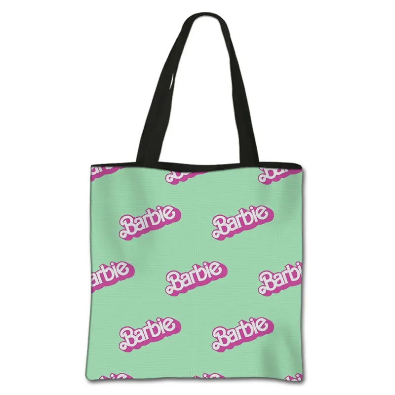 Nuova borsa stampata Barbie Kawaii Anime Fashion studenti borsa a tracolla in poliestere di grande capacità Tote regali leggeri