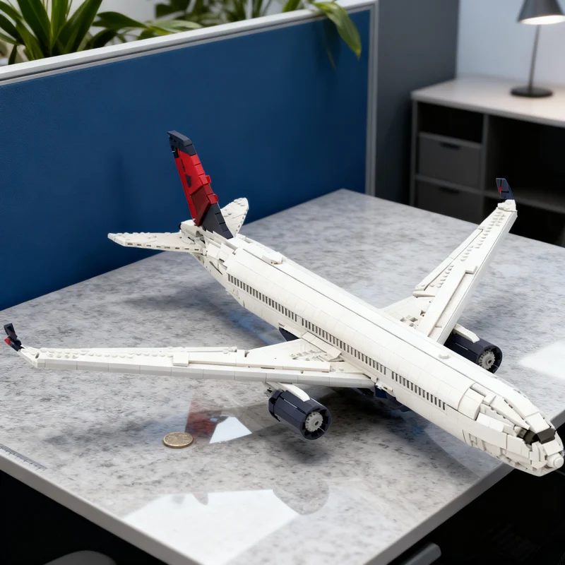 

2675 деталей MOC Delta Airbus A350 900: Конструктор Creator Expert, креативный подарок, DIY-модель для демонстрации, премиум-класс для взрослых и детей, украшение для стола
