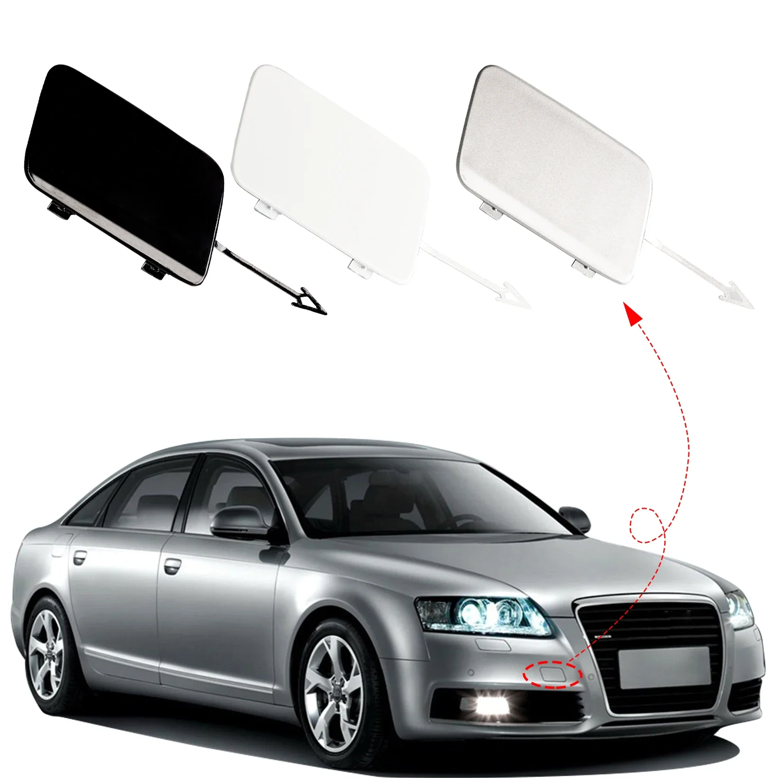 

OLANGDA Front Bumper Tow Hook Cover Cap Towing Eye For Audi A6 C6 Accessories 2009 2010 2011 4F0807441F