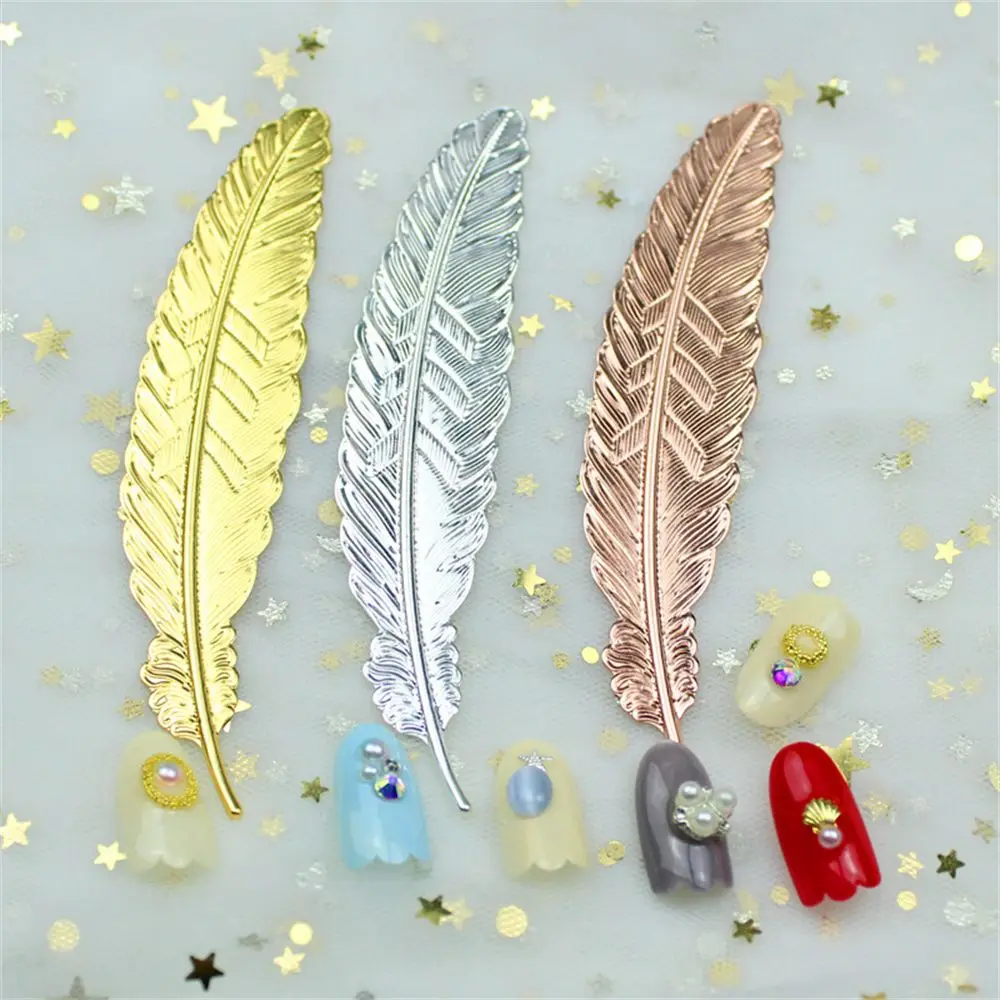 Handmade Leaf shape Gold Silver Plated Book darts Students Stationery Metal Feather Bookmark