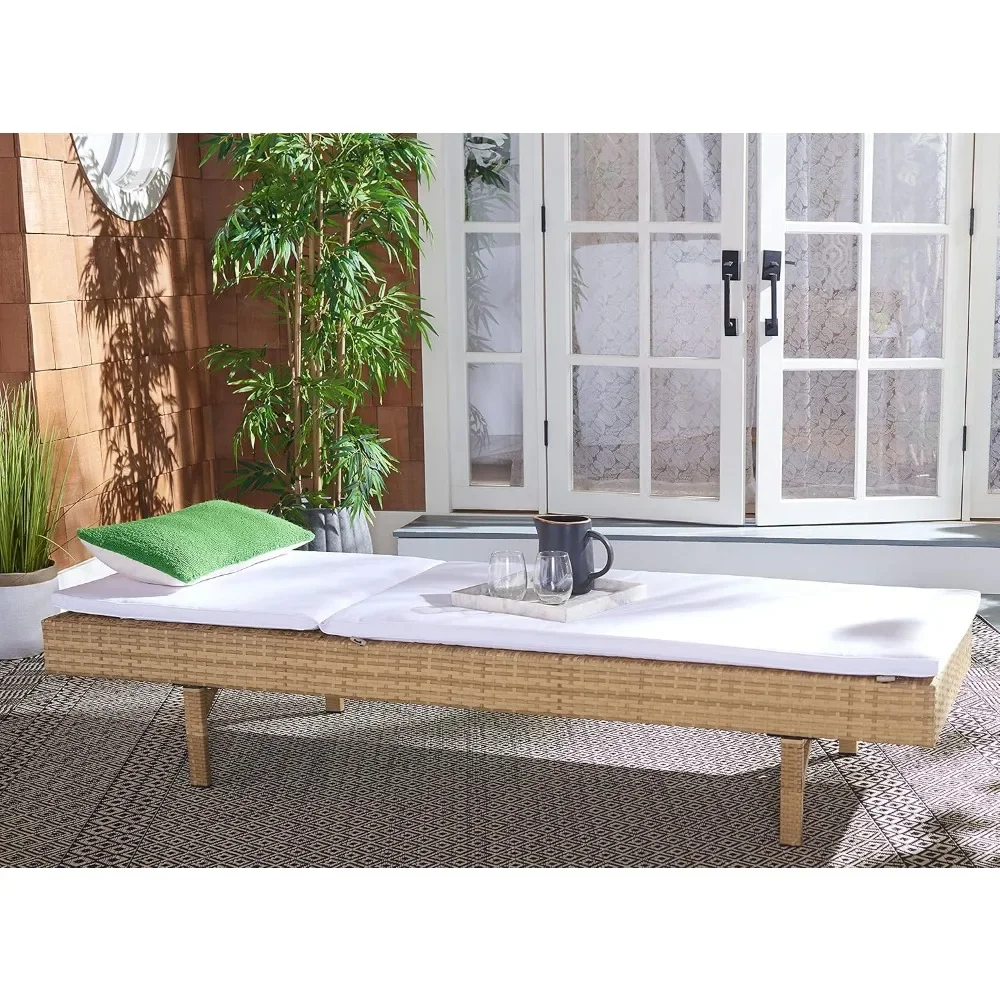 Outdoor Collection Cam Natural/White Cushion Sun Lounger PAT7501D|