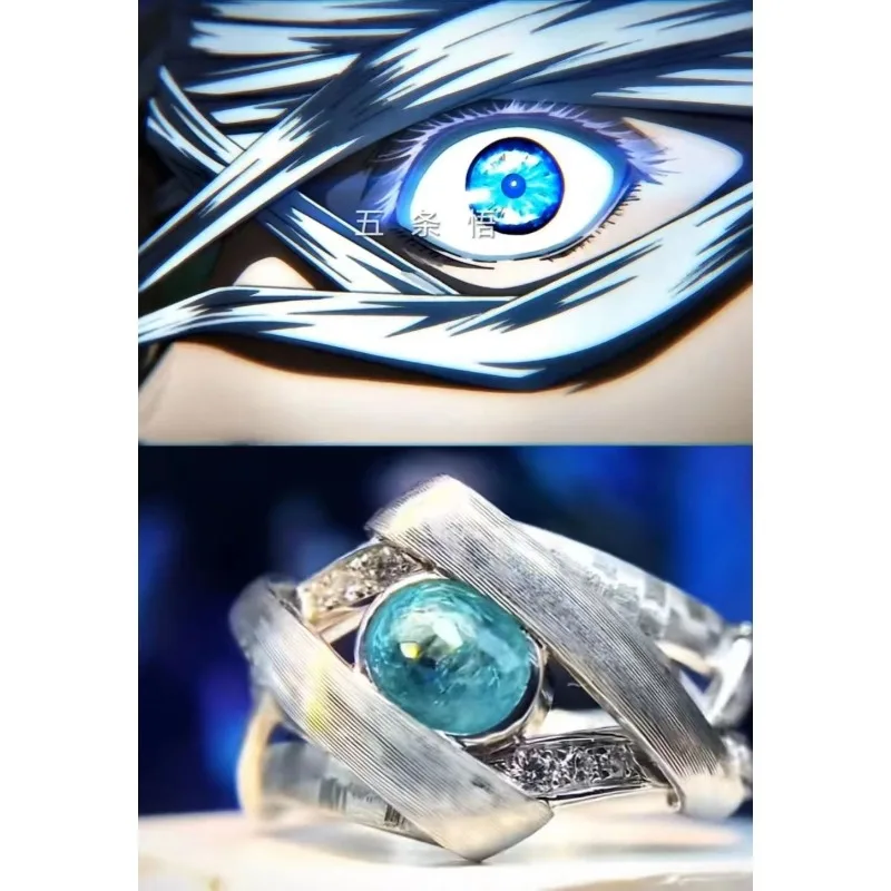

2024 New Jujutsu Kaisen Ring Cosplay Prop Anime Accessories Gojo Satoru Eye Ring Jewelry Cosplay Xmas Gift Wholesale Ring