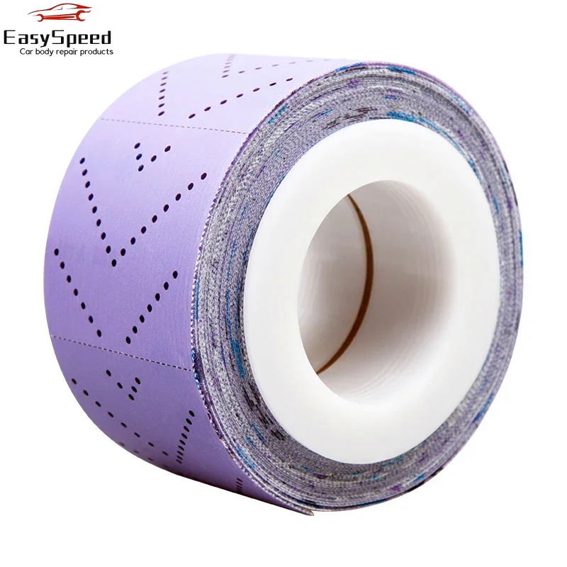 Rectangular Hand Torn Sandpaper Roll Emery Cloth Roll Hand Sanding Board Hand Planing Three-In-One Dry Sanding Purple 70mm/12M