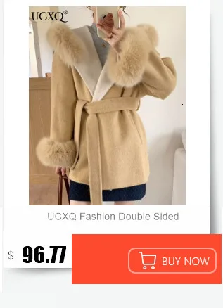 UCXQ Elegant OL Office Lady Overcoats Fur Patchwork Long Sleeve Woolen Coat Beautiful Women's Clothing Jacket Autumn 2025 Winter 10 S6b61f7ef92f645959a7109aa00a375e4R