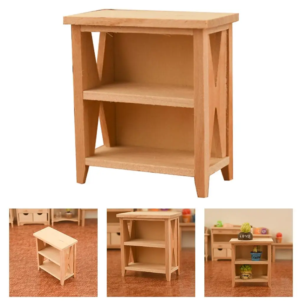 دمية المنمنمات الخشب رف شاشة الرف 1 12 مقياس مجموعة اثاث زخرفة لغرفة المعيشة الحمام المطبخ ديكور غرفة نوم #4