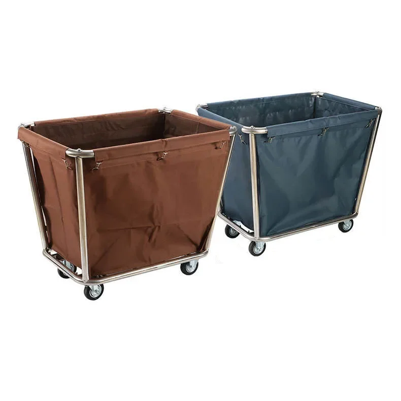 

Wholesale Linen Trolley Hotel Laundry Trolley Folding Laundry Basket With Wheels Large Capacity Housekeeping