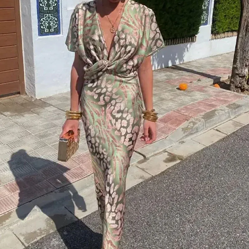 2025 Faion تنورة طويلة ضيقة مطبوعة ملتوية مثيرة Dr عالية الخصر من البوليستر على شكل حرف V تنورة طويلة ort Sve Commute Sle #3