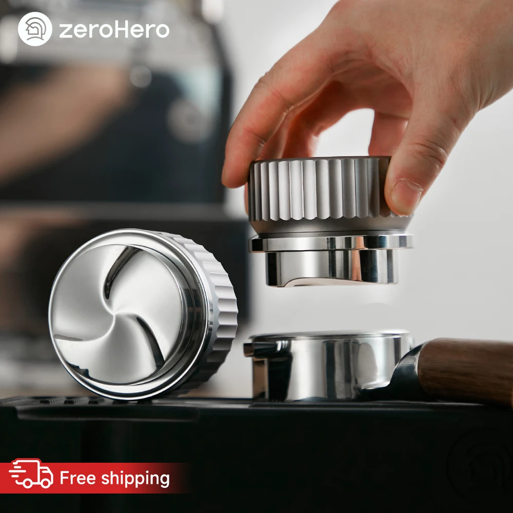 zeroHero 58.5mm Gravity Leveler 520g Constant Force Air System for Commercial Cafe Extraction Barista Stainless Steel Kit Master