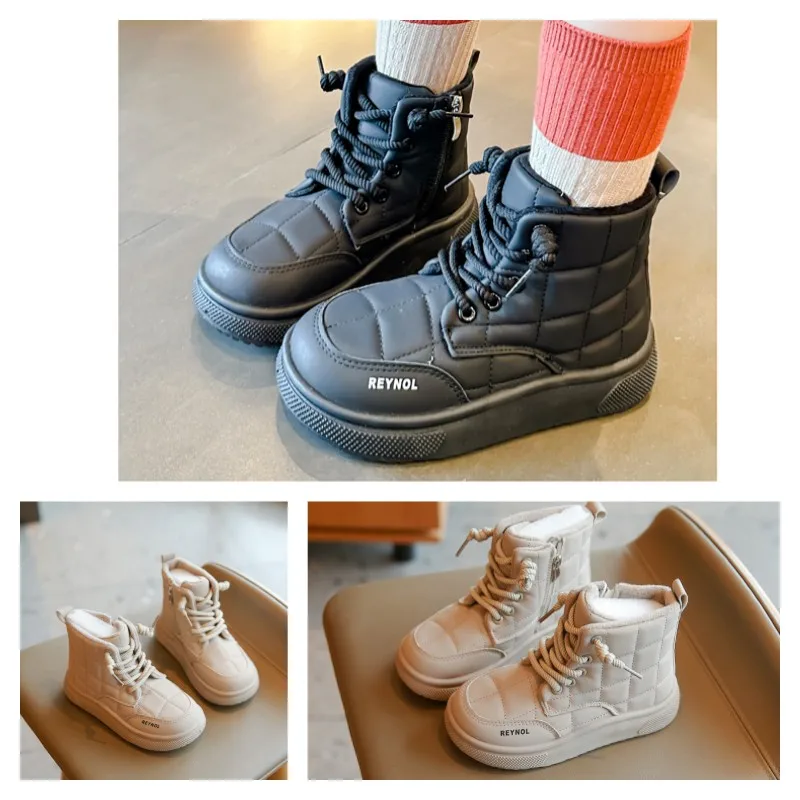 

Детские хлопковые сапоги для детей 3-18 лет, утепленная хлопковая обувь цвета хаки с подкладкой для мальчиков и девочек, модные универсальные мягкие детские полусапожки