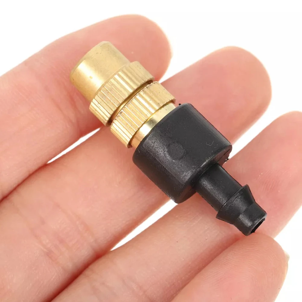 

50Pcs Misting Nozzles Adjustable Brass Spray Nozzle Garden Hose Sprinkler Head Irrigation Drippers for 4/7mm Hose