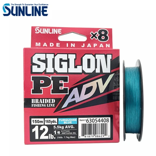 Imagen 2 del producto SUNLINE-sedal de pesca trenzado ADV 8, Original, 2023 M, multicolor/azul, 8 hebras, PE, hecho en Japón, 8LB-35LB, 150