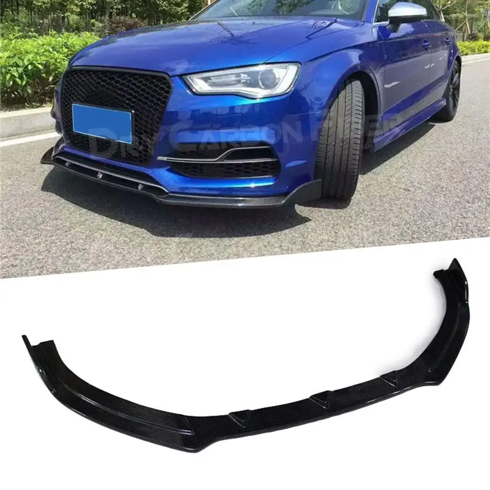 Carbon Fiber Front Lip Spoiler for Audi A3 Sline S3 4 door 2014 2015 2016 Head Bumper Chin Guard Car Styling