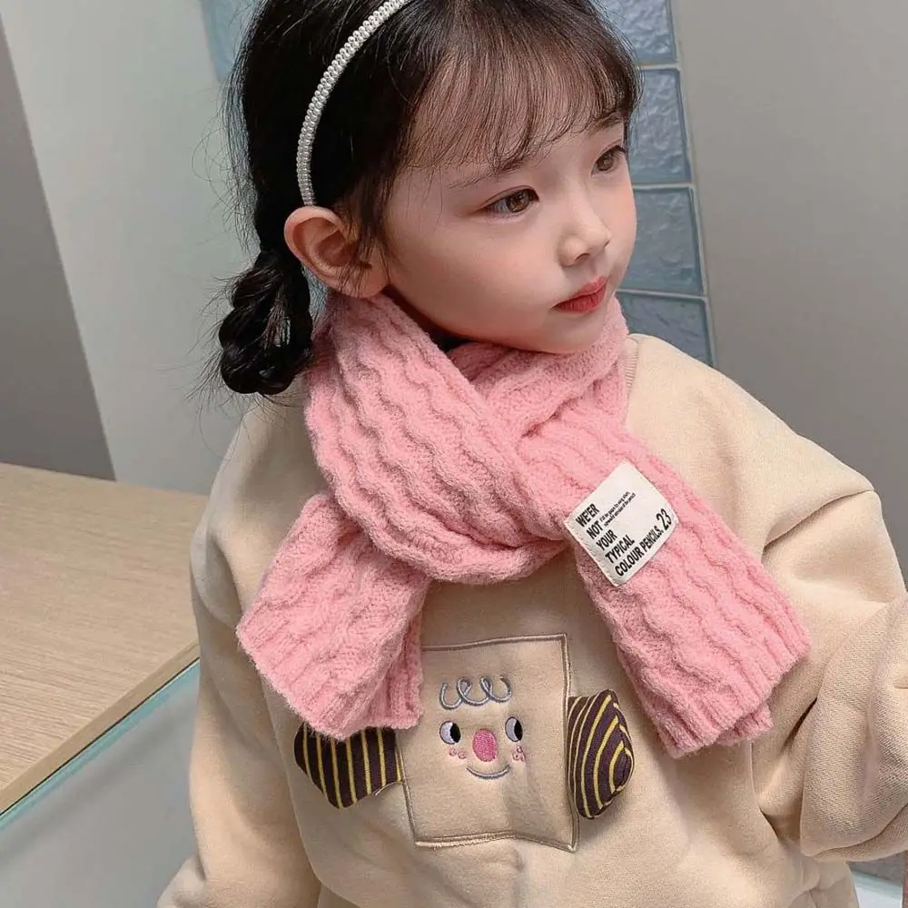 

Soft Colorful Outdoor Winter Children Scarf Neck Warmers Kids Scarves Solid Labelled Scarf