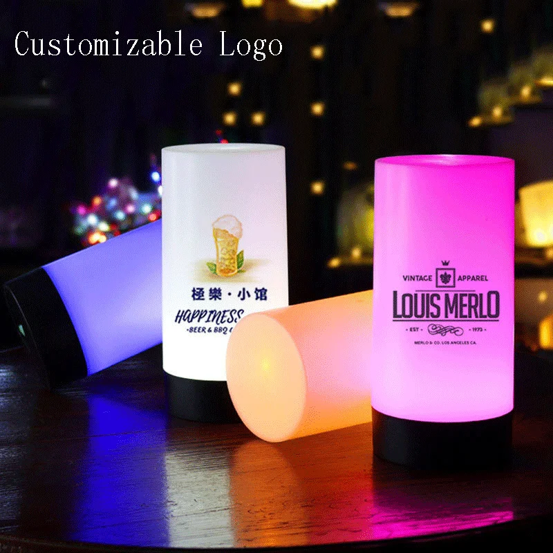 Customizable LOGO LED Rechargeable Bar Table Lamp Decoration Creative Atmosphere Light Small Night Lamp Number Table Lamp