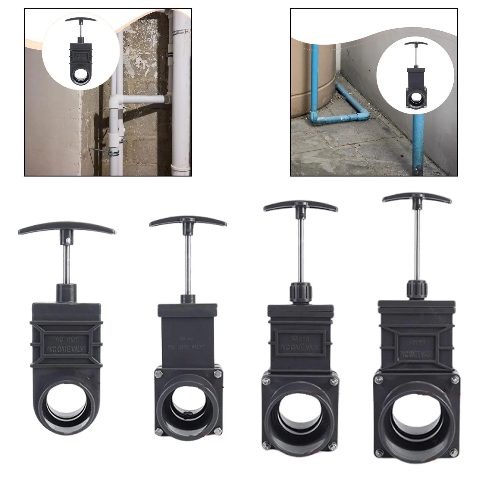 

Durability UPVC Gate Valve Portable Waste Valve Spare Parts Leakproof Easy Install for Home Industrial Use