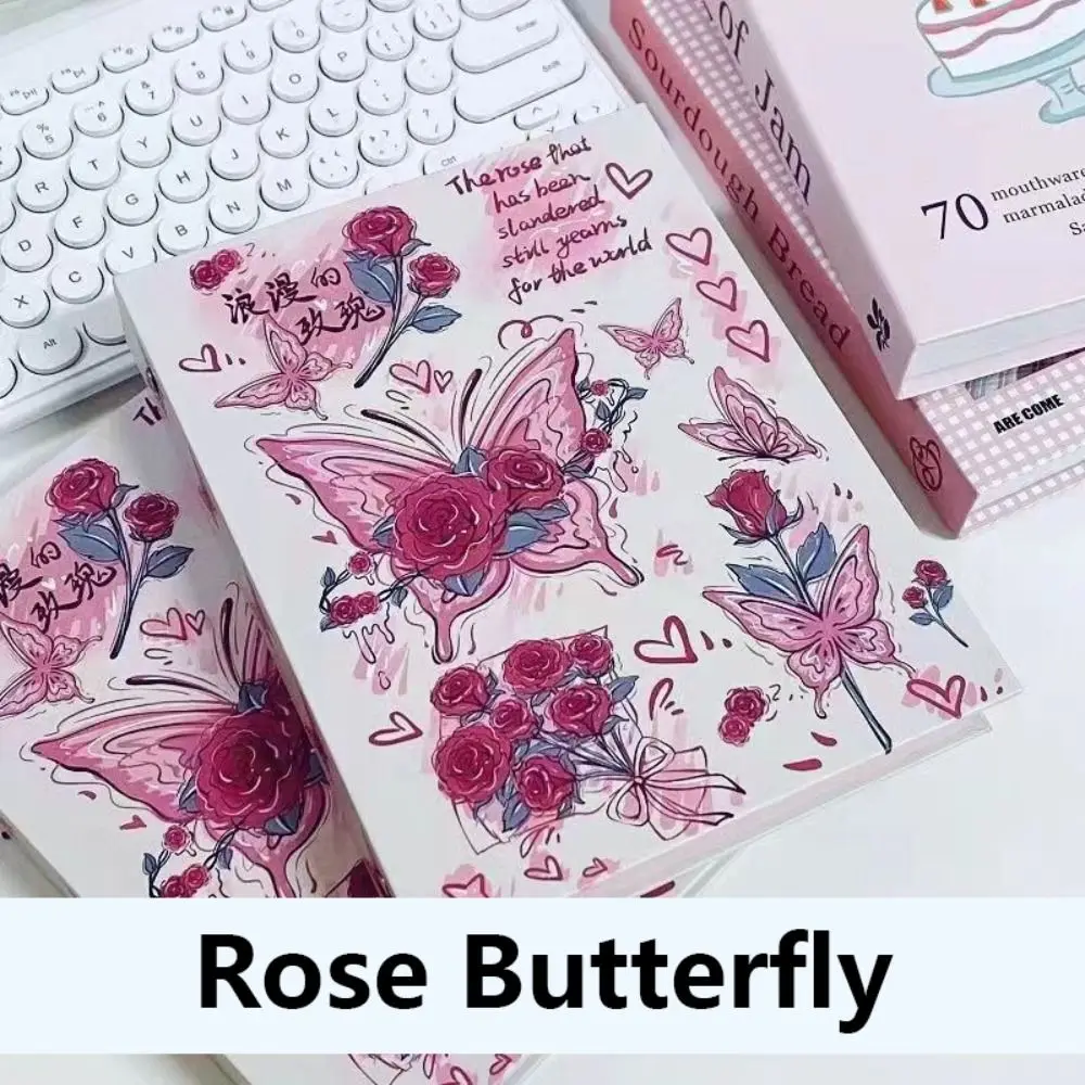 INS Binder Photo Album A5 Butterfly Rose Series Loose-leaf Album Photocard Collection Books Gift