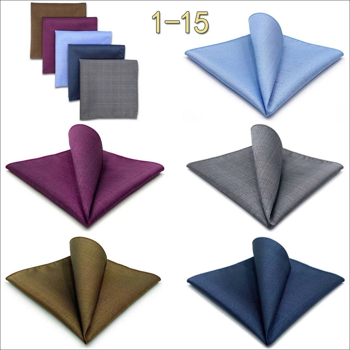 5 Pieces Mens Jacquard Pocket Square Set Multi Styles Handkerchief Suit Pocket Towel Hanky Vintage Business Accessories Gift