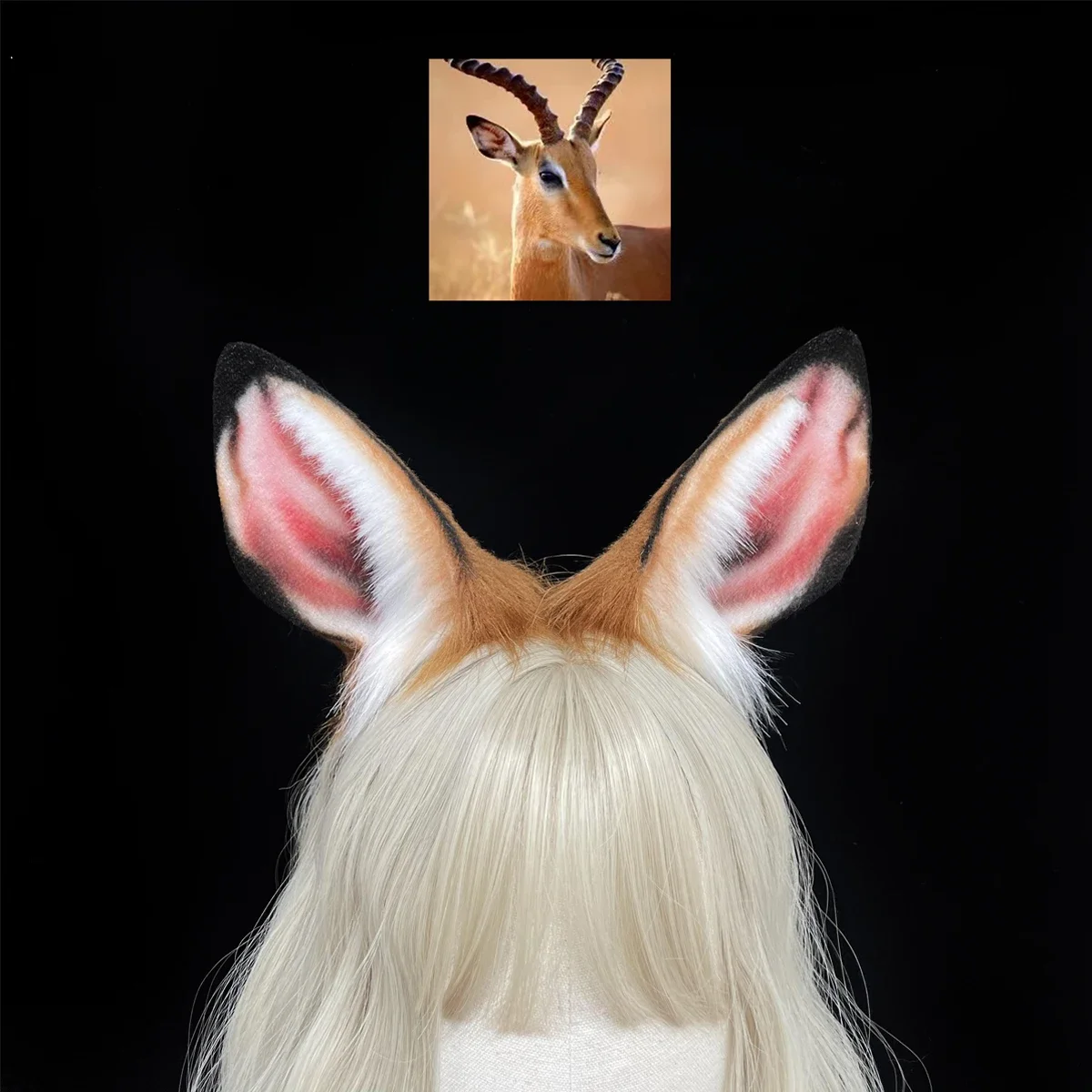 Custom Made Antelope Cute Original Simulated Animal Hand Made Animal Ear Deer Ear Antelope KC Hair Ornament Hair Hoop Cosplay